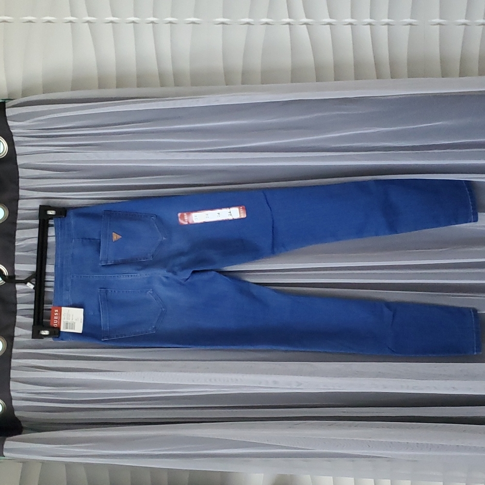 Guess High Waisted Jeans Size 24, Bright Blue